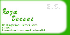 roza decsei business card
