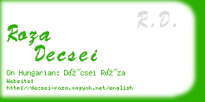 roza decsei business card